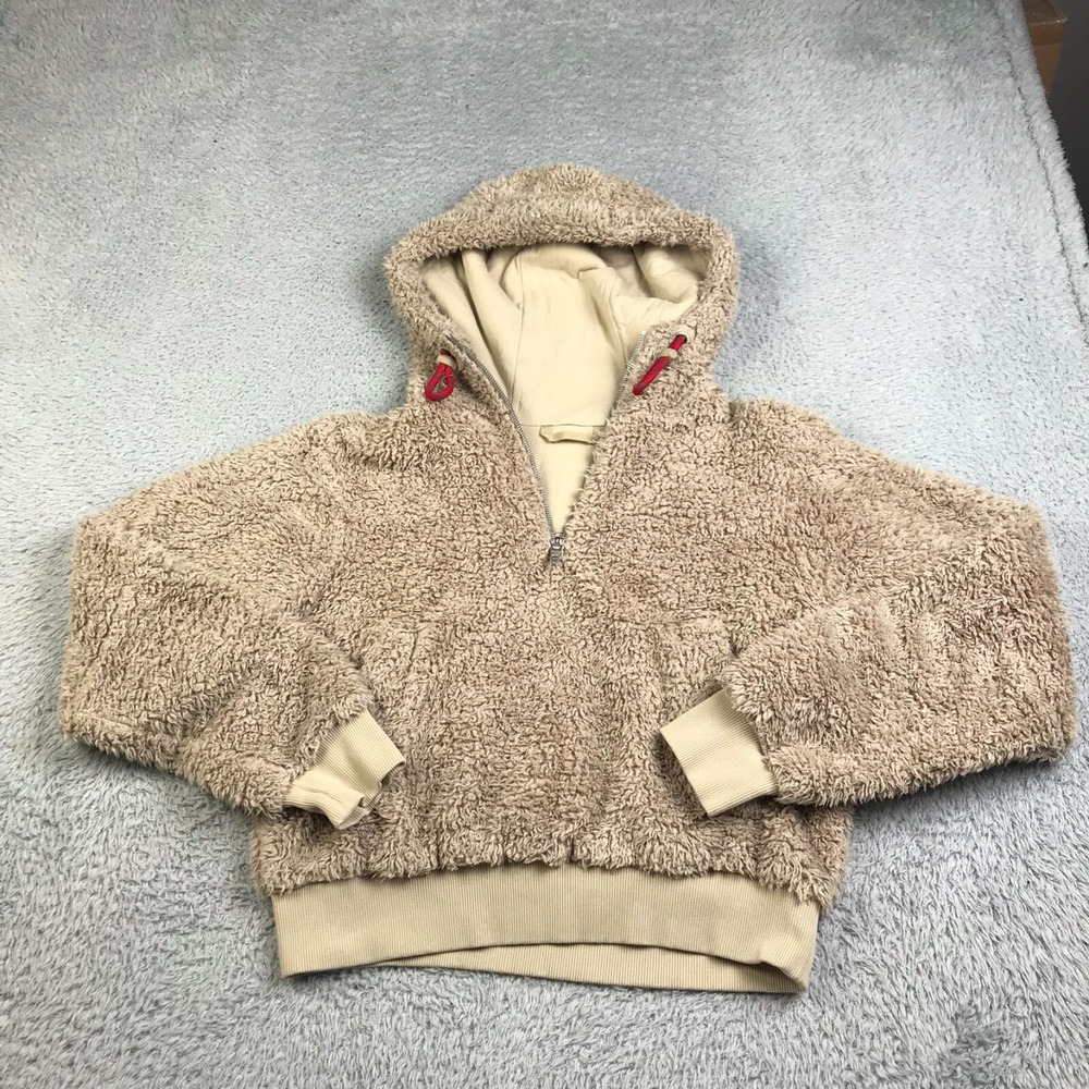 Lululemon Oh So Sherpa Half Zip Womens 6 Tan Brown Pullover Hoodie Sweater